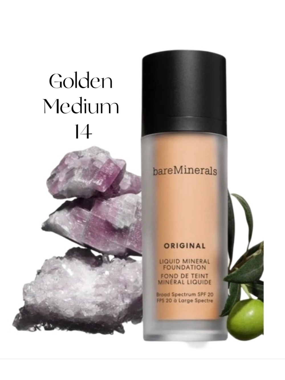 ✨bareMinerals Original Liquid Mineral Foundation 1fl oz NIB Golden Med 14